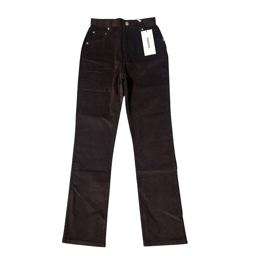 Thakoon High Rise Corduroy Pant Chocolate Brown NEW